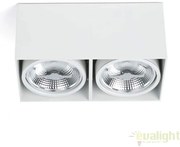 Plafoniera alba cu 2 spoturi directionabile cu design modern, TECTO-2 63276
