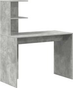 vidaXL Birou cu raft Gri din beton 102 x 50 x 124 cm Lemn compozit