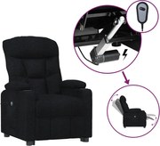 vidaXL Fotoliu rabatabil electric, negru, material textil