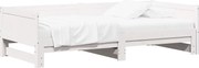 vidaXL Pat de zi extensibil Alb 180 x 200 cm Lemn de pin masiv