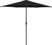 vidaXL Umbrelă de soare cu stâlp din aluminiu, negru, 270x246 cm
