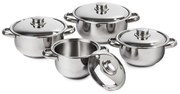 4Home set oale inox cu capac inox Destiny, 8 piese