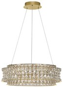 Lustra suspendata LED auriu, cristale sticla CELYSIA 60cm