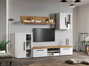 Set Mobilier Living Alb cu Stejar Auriu-Olaf-C04