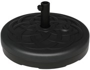 Outsunny Bază pentru Umbrele cu Stâlpi Ø38/48mm și Umplere cu 25 kg de Apă sau 35 kg de Nisip, Ø56x30.5 cm, Negru | Aosom Romania