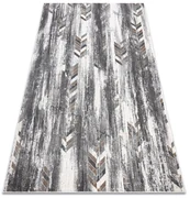 Covor NOBLE modern 9732 47 Herringbone vintage - structural pe două nivele de lână gri / beige