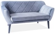 Canapea Karo 2 velvet gri Blu14/wenge