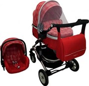Carucior nou nascuti 3 in 1 Baby Care™ PRO 531 , geanta Bebe, Cadru Aluminiu, Amortizoare, Roti din cauciuc plin AVE, Landou, Scoica auto, Spatar