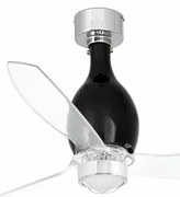 Lustra cu Ventilator si telecomanda MINI ETERFAN M negru mat/transparent