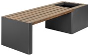 Bancă cu un ghiveci de flori cu auto-irrigare, WOODGREEN - Hobby Flower Culoare: lemn negru/închis la culoare