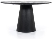 Masa rotunda dinlemn de mango Aron 130x76 cm neagra