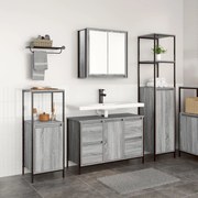 vidaXL Set de mobilier pentru baie cu sertar 3 pcs Gri sonoma și Negru