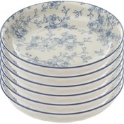 Set de 6 farfurii adânci Flori delicate 20 cm,albastru