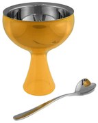 Pahar și linguriță Big Love, portocaliu, diam. 12 cm - Alessi