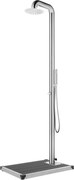 vidaXL Duș de grădină cu bază gri, 230 cm, oțel inoxidabil
