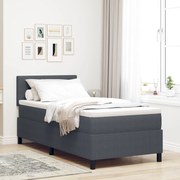 vidaXL Pat cu arcuri Manual Gri închis și Alb 203 x 80 x 88 cm