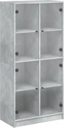 vidaXL Dulap înalt cu uși, gri beton, 68x37x142 cm, lemn compozit