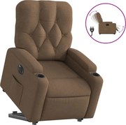 vidaXL Fotoliu electric rabatabil cu ridicare, maro, textil
