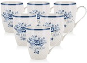 Set căni din ceramică Banquet FLOWER 6 buc.white, 340 ml