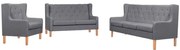 vidaXL Set canapea, 3 piese, textil, Gri