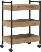 vidaXL Troler de Bucătărie Stejar Artizanal 50 x 30 x 70 cm