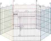Gard pentru Caini cu 6 Panouri cu Inchidere cu Zavor, Gard pentru Caini Talie Medie din Metal, Ø120x60 cm, Multicolor PawHut | Aosom Romania
