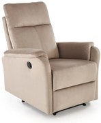 Fotoliu recliner Crocus velvet bej H102 cm