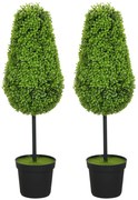 HOMCOM 2 bucăți Plante Artificiale de Buchet 90cm Plante Artificiale în formă de lacrimă, Plante Artificiale din Plastic în ghiveci pentru Decorare Modernă | Aosom Romania