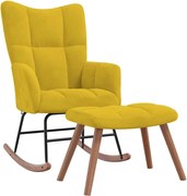 vidaXL Scaun balansoar cu taburet, galben muștar, catifea