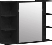 vidaXL Dulap cu oglindă Stejar Negru 80 x 20,5 x 64 cm Lemn compozit