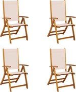 vidaXL Scaune de grădină pliabile 4 buc. lemn masiv acacia & textilenă
