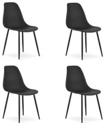 Set 4 Scaune Bucatarie/Dining Velo Plus Negre