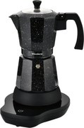 Aparat electric de cafea cubanez Klausberg KB 7998, 500 W, 6 cesti, Element de incalzire incorporat, Supapă de siguranta, Negru