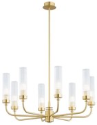 Candelabru 8 brate, alama periata, sticla canelata PRESTON 5082