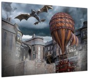 Tablou pe sticlă - Peisaj suprarealist (70x50 cm)