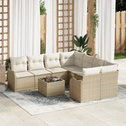 vidaXL Set de canapele pentru grădină 9 pcs Bej 55 x 55 x 37 cm