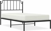vidaXL Cadru de pat din metal cu tăblie, negru, 100x200 cm