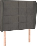 vidaXL Tăblie de pat cu aripioare gri închis 93x23x118/128 cm catifea