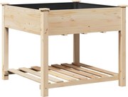 vidaXL Vază pentru Grădină Bej 90 x 90 x 76,5 cm Lemn de Brad Solid