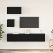 vidaXL Set comodă TV 4 pcs Stejar negru 80 x 30 x 30 cm Lemn compozit