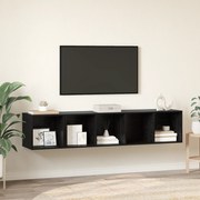 vidaXL Set dulap TV Pe perete 2 pcs Stejar negru 37 x 37 x 142.5 cm