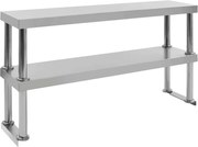 vidaXL Raft masă de lucru cu 2 niveluri, 120x30x65 cm, oțel inoxidabil