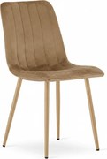 Scaun din catifea maro LAVA ALMOND BROWN
