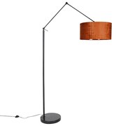 Lampa de podea modernă neagră cu abajur portocaliu 50 cm - Editor