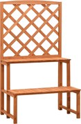 vidaXL Suport plante cu spalier, portocaliu, 70x42x120 cm, lemn brad