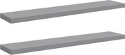 vidaXL Rafturi de perete suspendate, 2 buc., gri, 120x23,5x3,8 cm, MDF