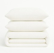 Lenjerie de pat albă din bumbac ranforcé pentru pat de o persoană 140x200 cm Waffle Striped – Mila Home Luxury