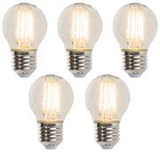 Set de 5 lămpi cu bilă cu filament cu LED E27 5W 470lm 2700K