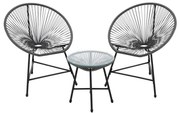 Set mobilier de grădină Alune (pentru 2 persoane) (negru). 1096305