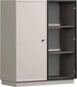 Vitrină cu două uși pe soclu Lorini 100 cm - cașmir / mâner negru